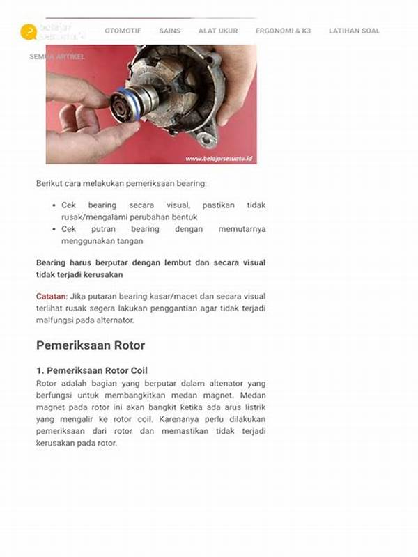 Pemeriksaan Bantalan Alternator Aus