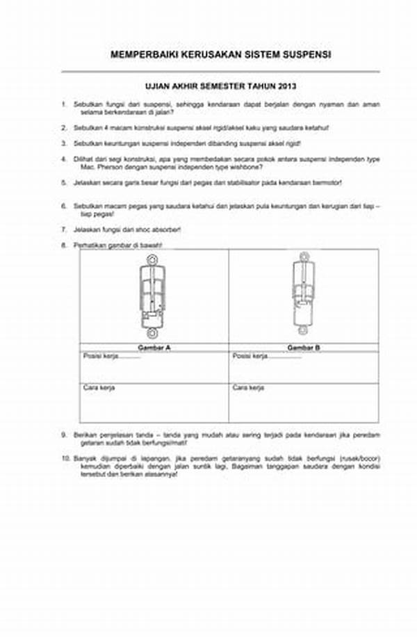 Tanda-tanda Kerusakan Sistem Suspensi