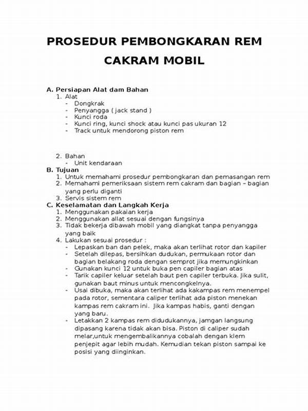 Prosedur Servis Cakram Rem